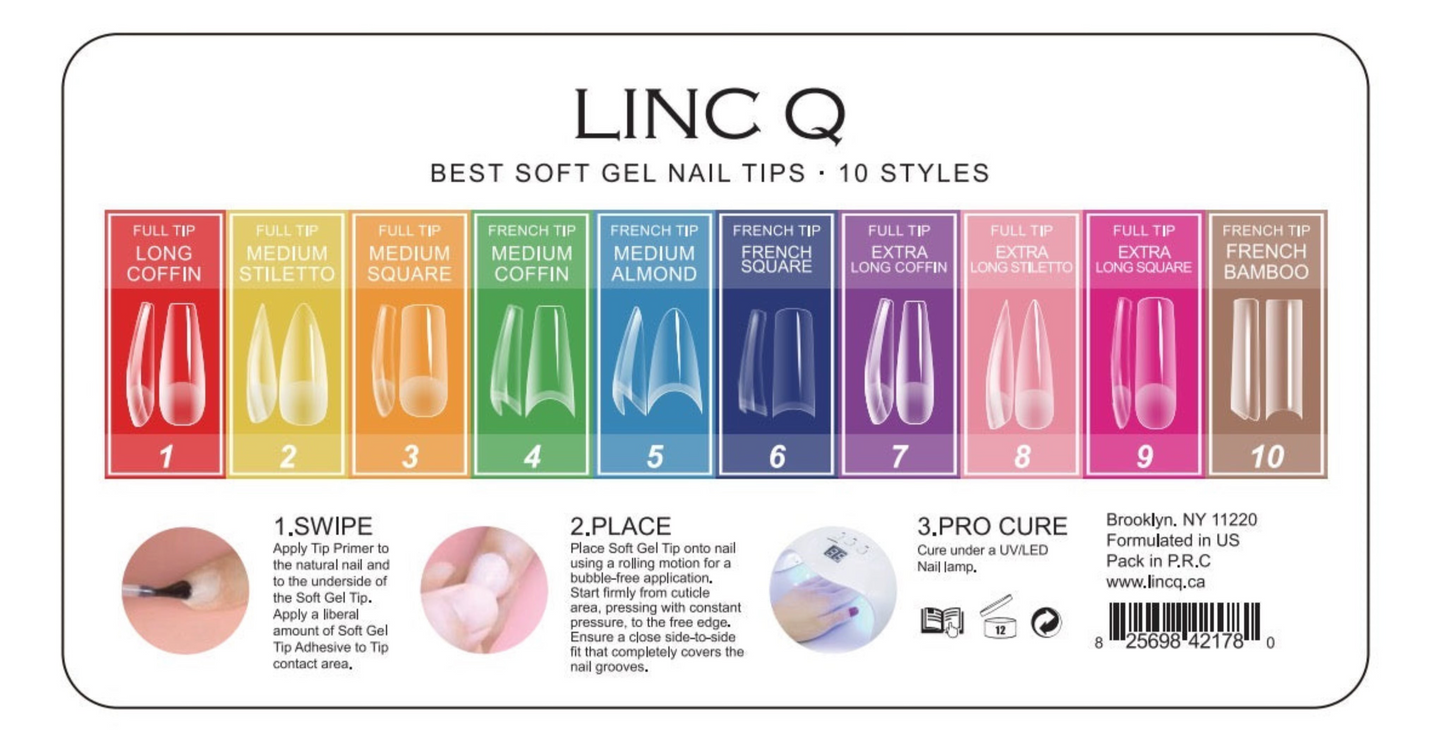 #2 Soft Gel Nail Tips Medium Stiletto 550PCS