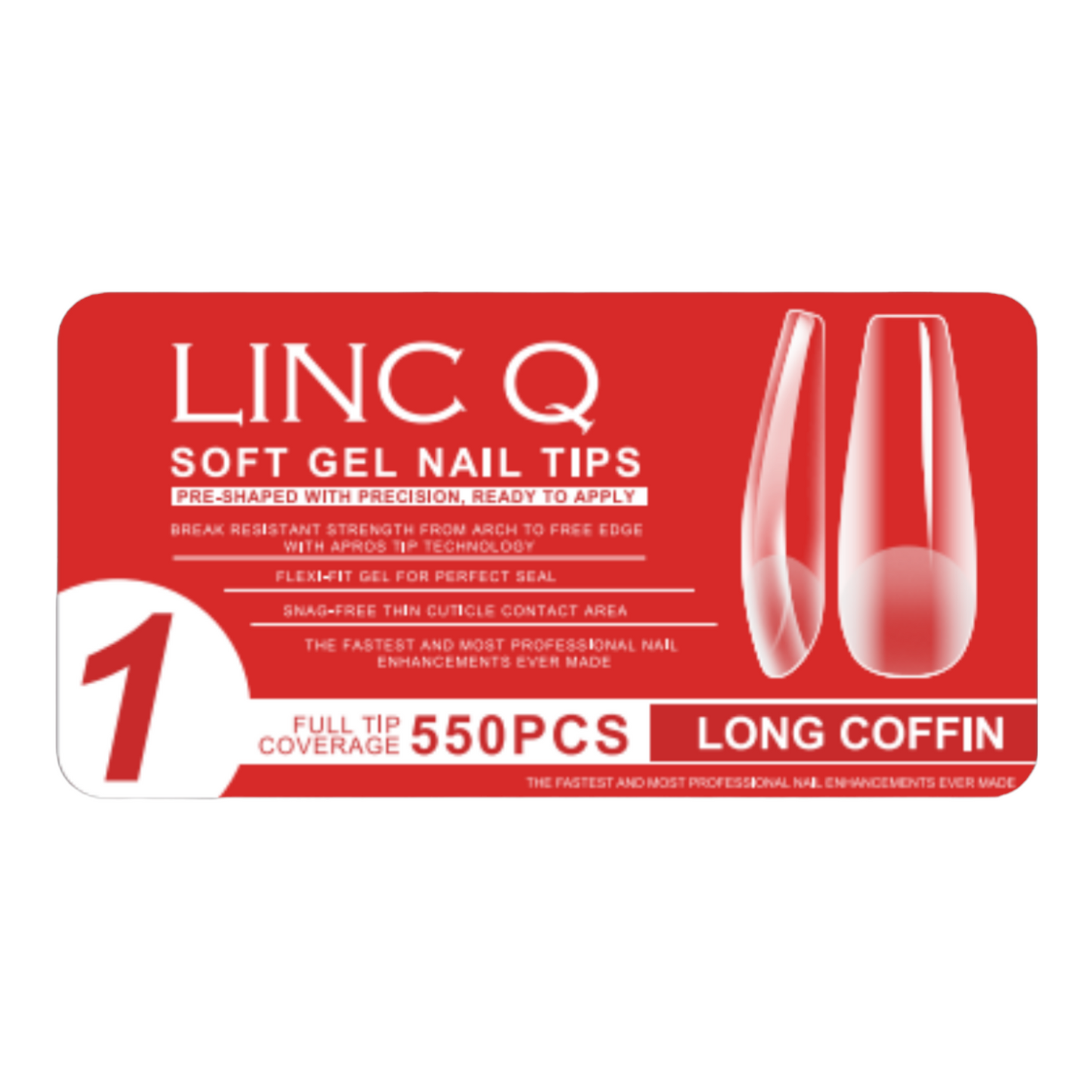 #1 Soft Gel Nail Tips Long Coffin 550PCS