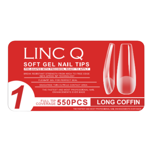 #1 Soft Gel Nail Tips Long Coffin 550PCS