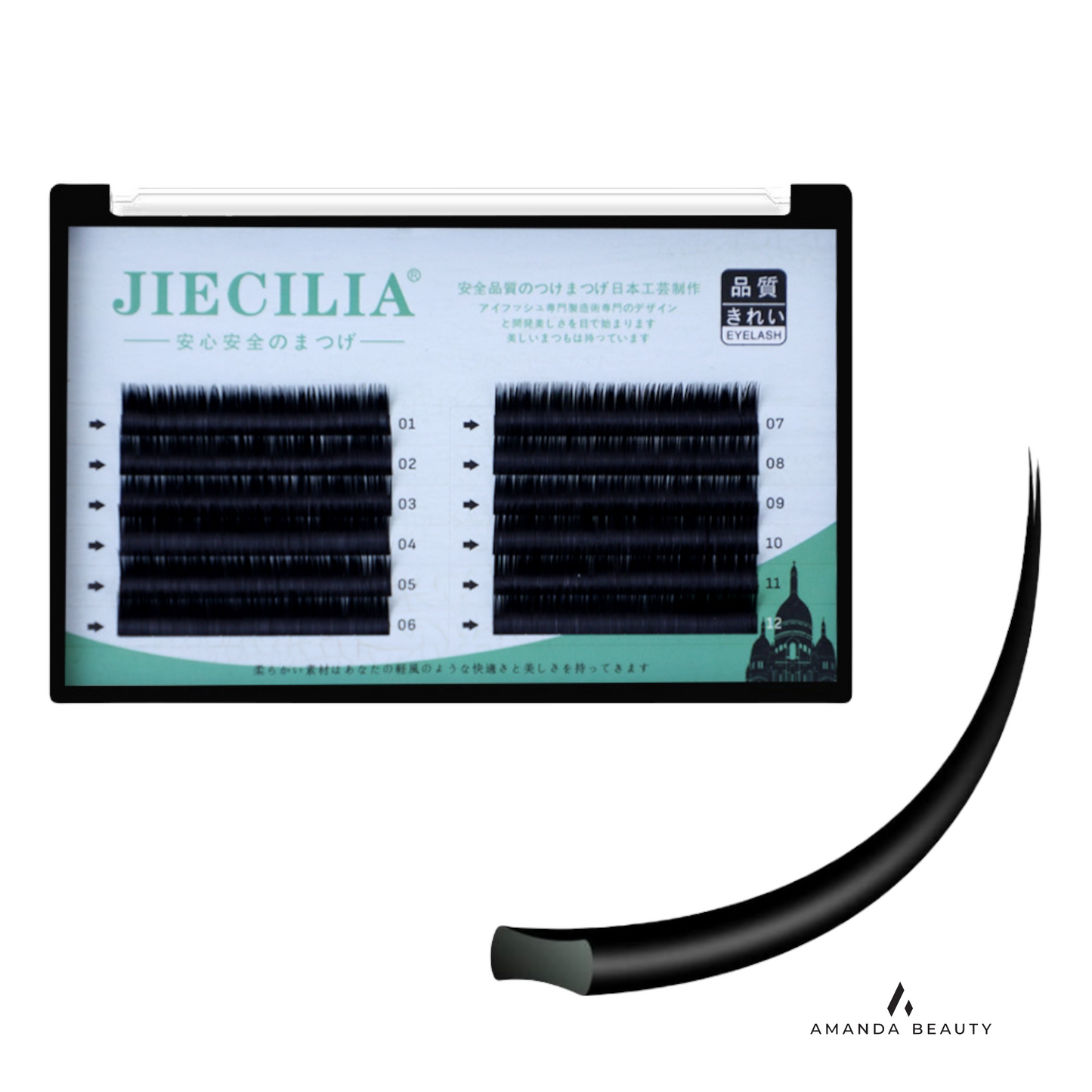 Flat Single Eyelash Extensions  (Thickness 0.15mm C Curl 8-12mm Mixed)