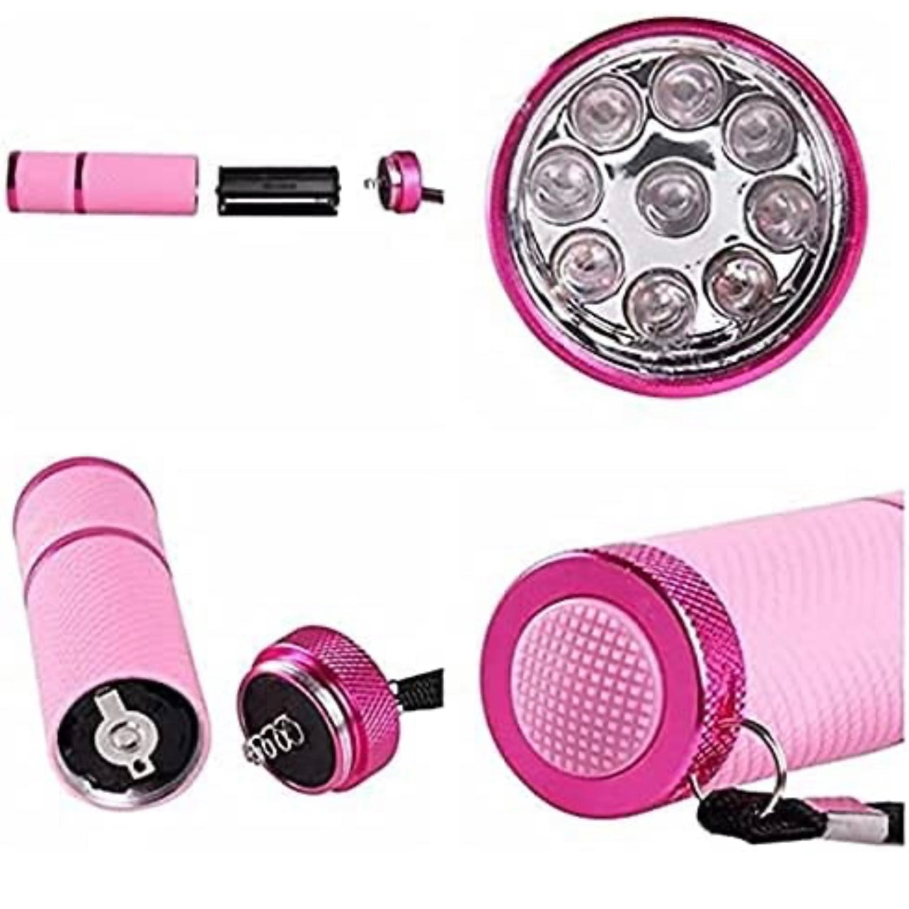 9 LED Small Glow Nail Lamp,Mini UV Nail Dryer for Gel Nails Polish,Portable Flashlight for Nail Art Pink