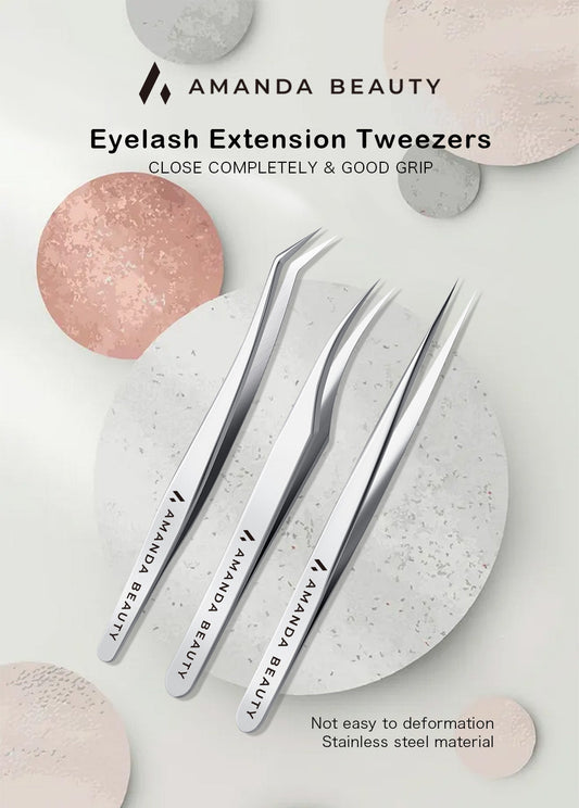 Amanda’s Professional Eyelash Eyelashes Extension Tweezer 3 Different Types
