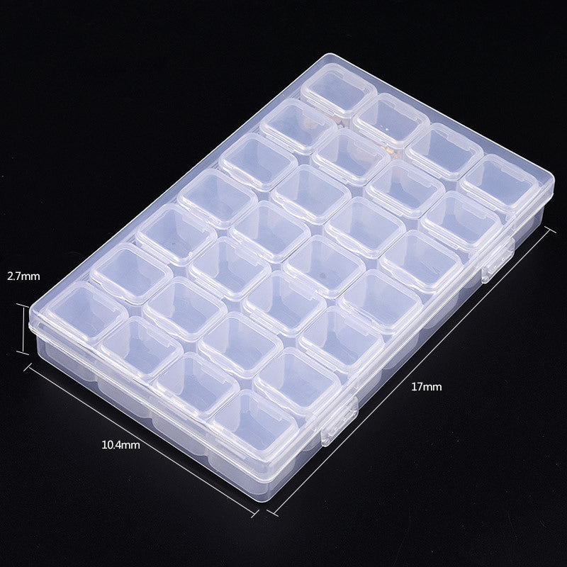 Tool jewelry storage box jewelry sub-packaging 28-grid transparent color detachable box jewelry storage box