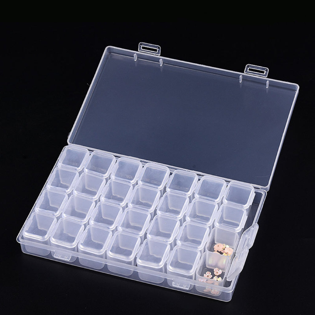 Tool jewelry storage box jewelry sub-packaging 28-grid transparent color detachable box jewelry storage box