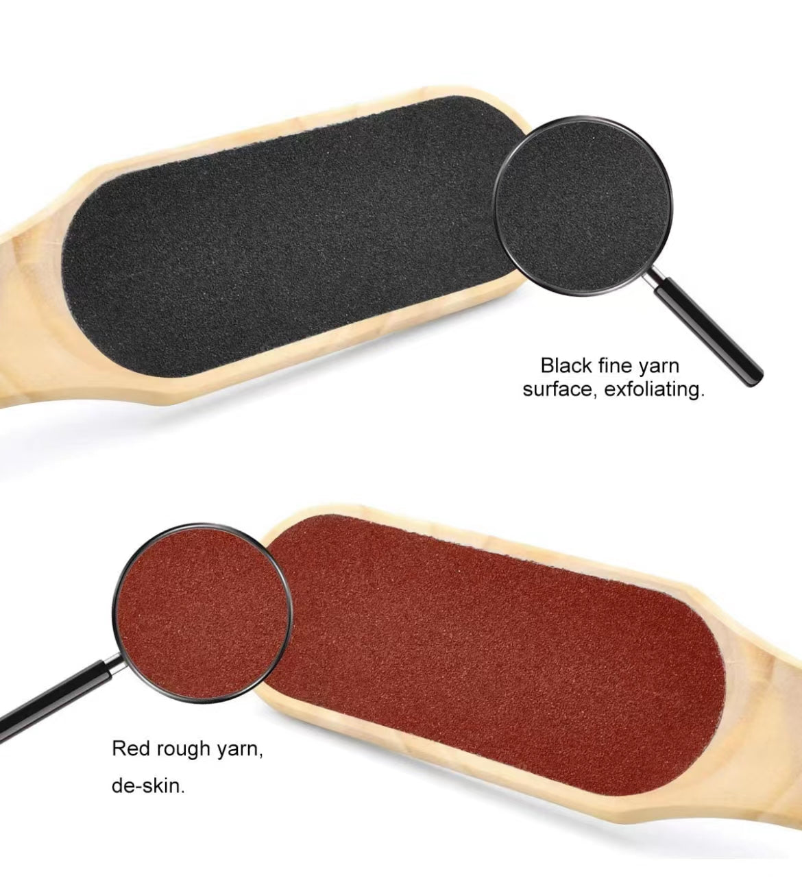 Double Sided Wooden handle foot File Tool Pedicure