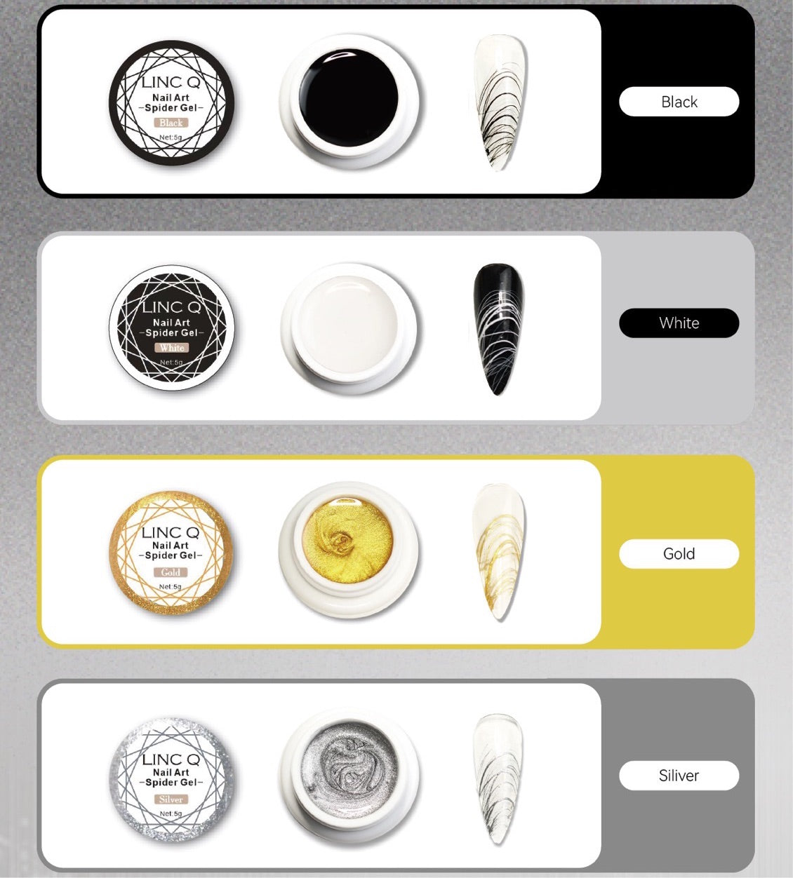 LINC Q Spider Gel Nail Art