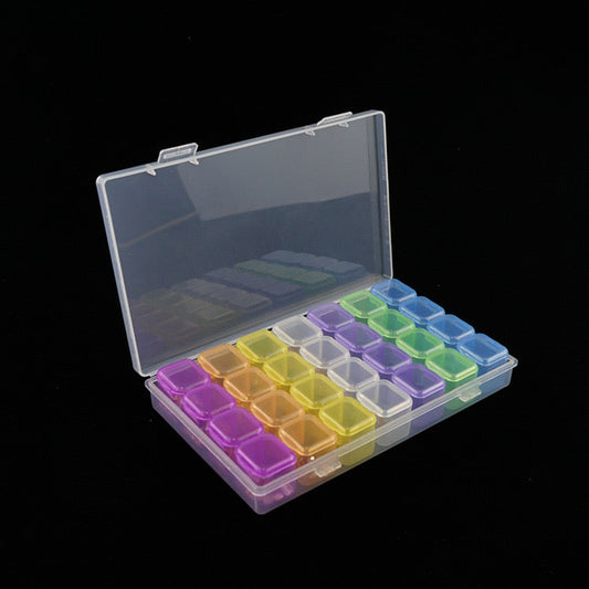 Tool jewelry storage box jewelry sub-packaging 28-grid transparent color detachable box jewelry storage box