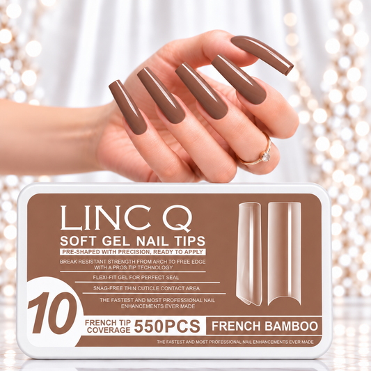 #10 Soft Gel Nail Tips French Bamboo 550PCS