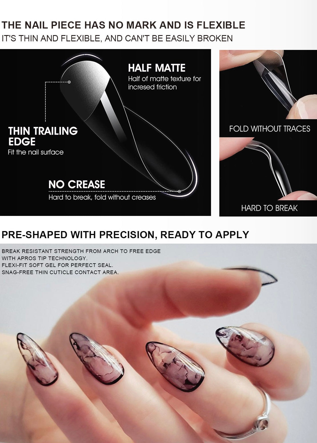 #4 Soft Gel Nail Tips Medium Coffin 550PCS