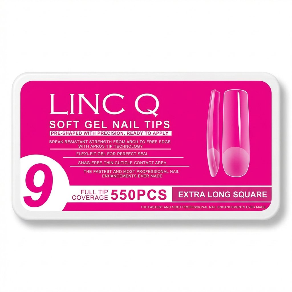 #9 Soft Gel Nail Tips Extra Long Square 550PCS