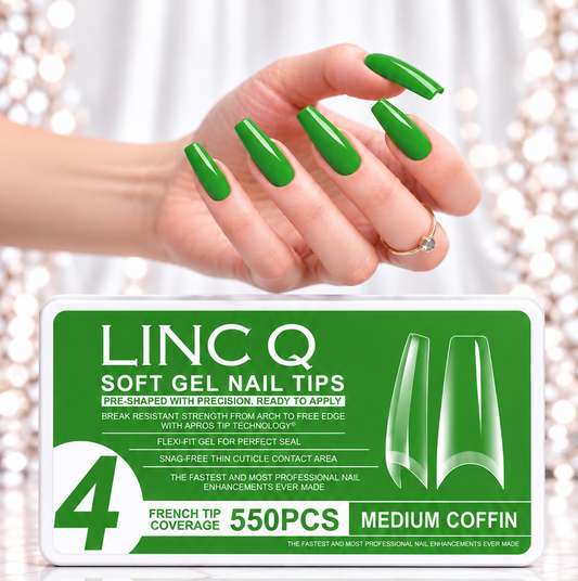 #4 Soft Gel Nail Tips Medium Coffin 550PCS