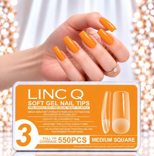 #3 Soft Gel Nail Tips Medium Square 550PCS