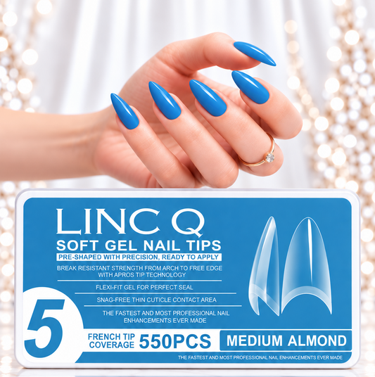 #5 Soft Gel Nail Tips Medium Almond 550PCS