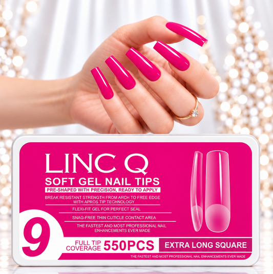 #9 Soft Gel Nail Tips Extra Long Square 550PCS