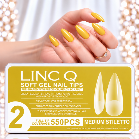 #2 Soft Gel Nail Tips Medium Stiletto 550PCS