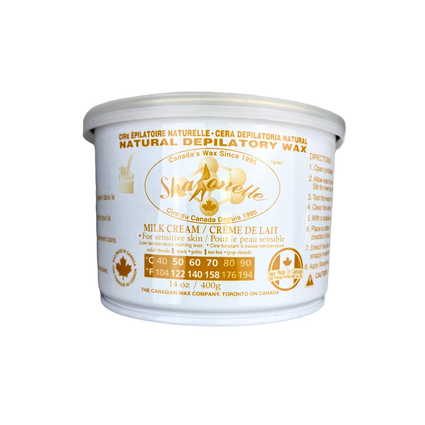 【One Case】Milk Cream-Sharonelle Natural Depilatory Canned Wax 400g