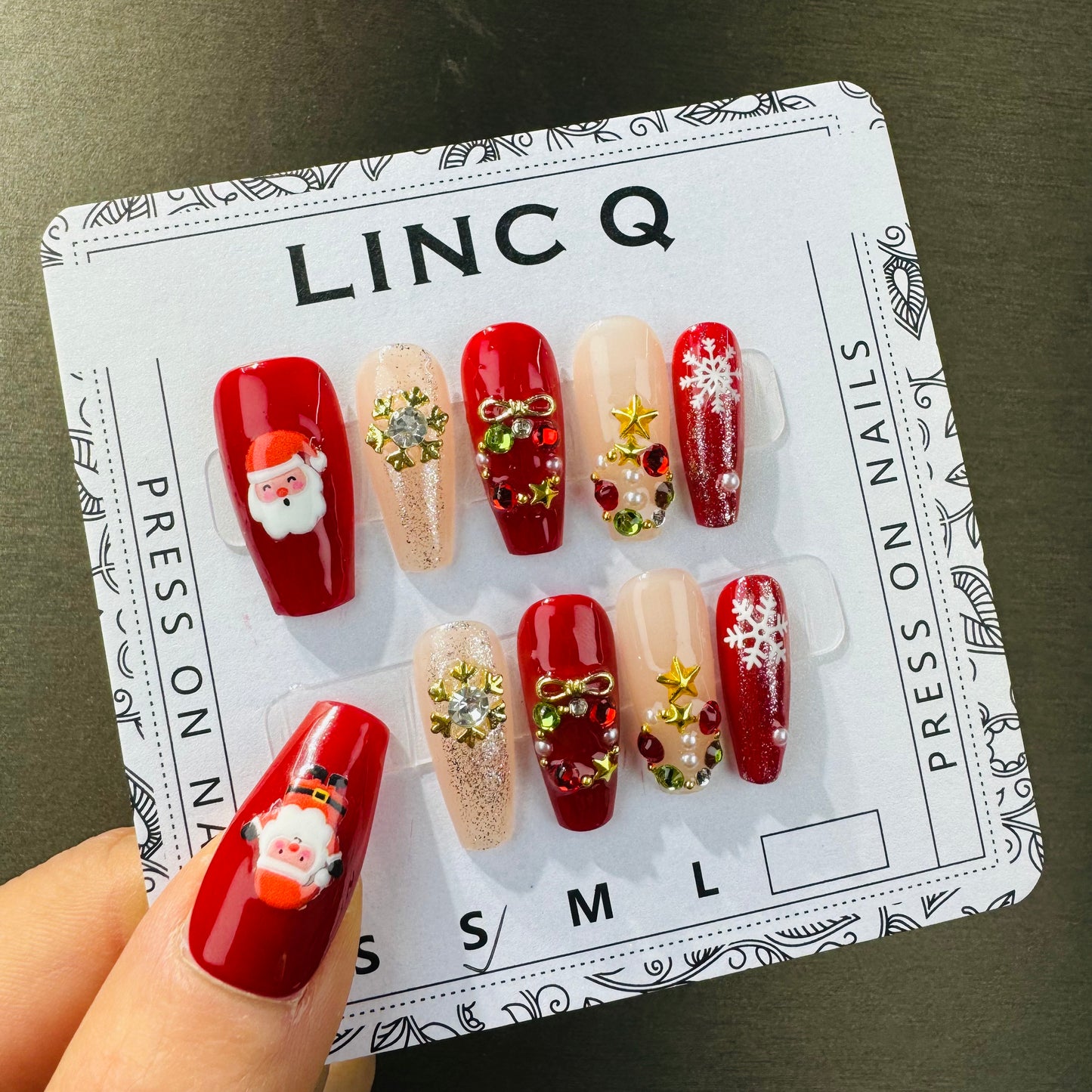 LINC Q - Christmas Handmade Press on nail