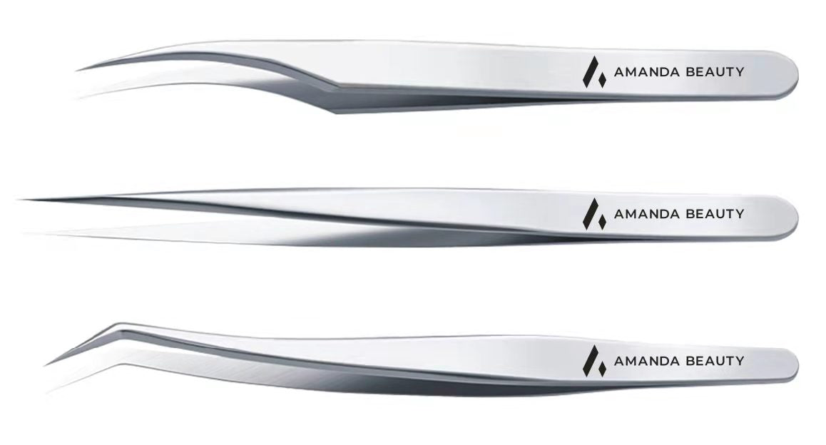 Amanda’s Professional Eyelash Eyelashes Extension Tweezer 3 Different Types