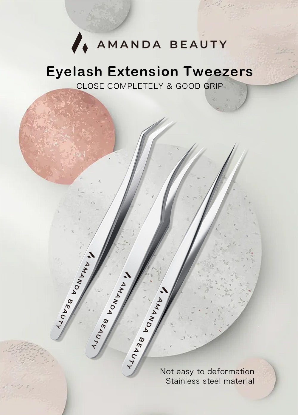Amanda’s Professional Eyelash Eyelashes Extension Tweezer 3 Different Types