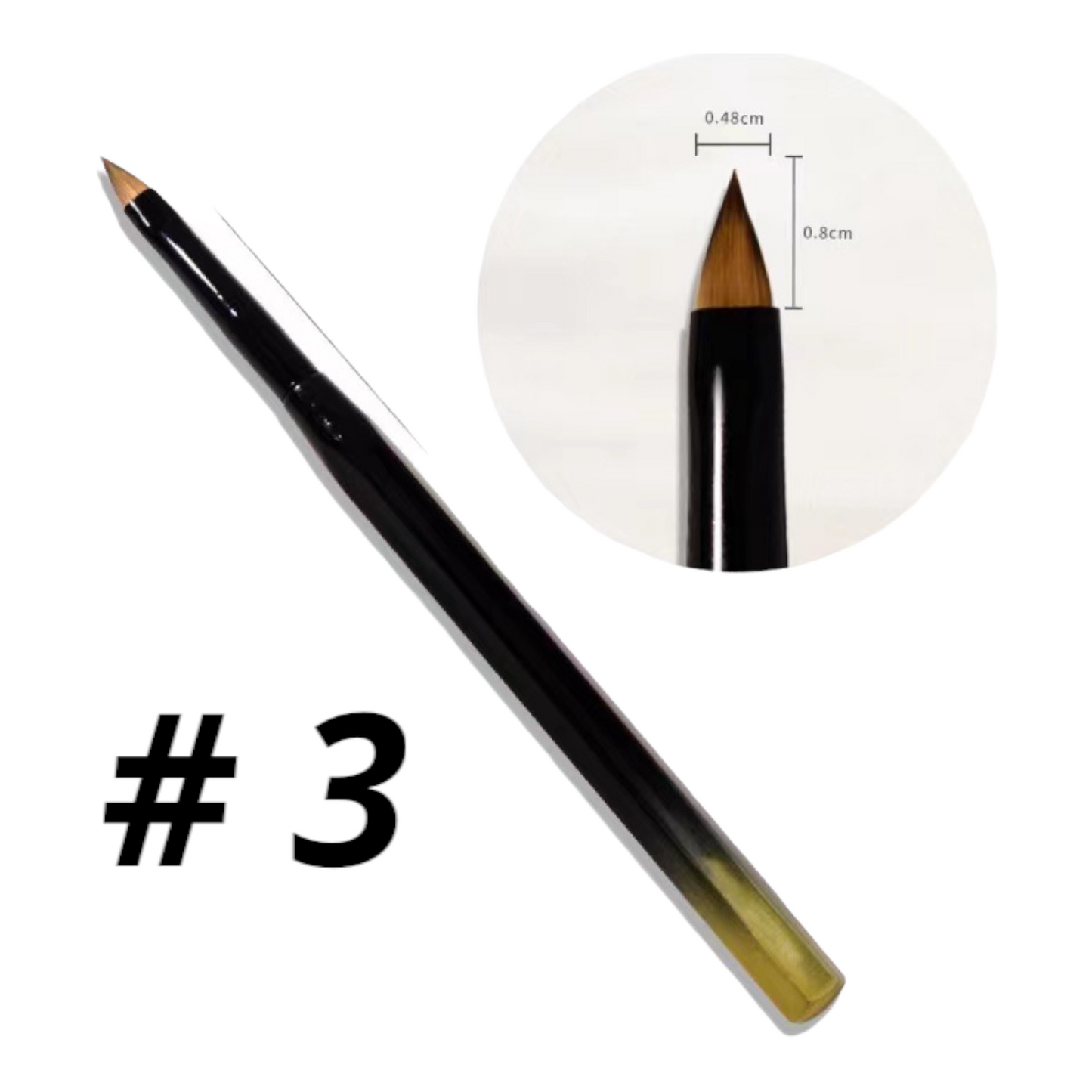 Gel Nail Brush Black Handle 12 Types