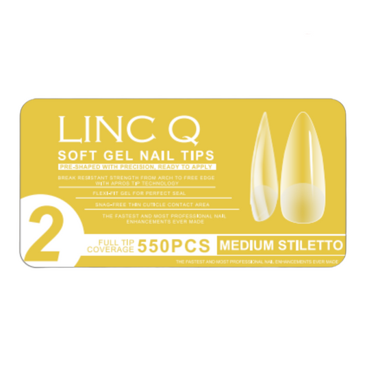 #2 Soft Gel Nail Tips Medium Stiletto 550PCS